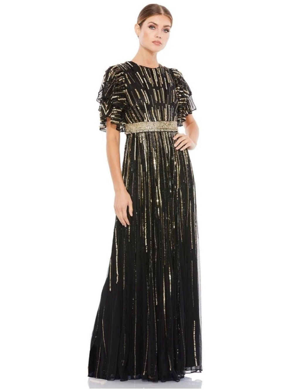 NWT Mac Duggal 93582 Flare Sleeve Embellished Dress size 16